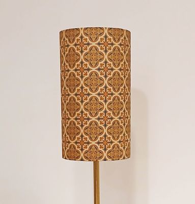 Lampenschirm, Muster "Herrenhaus",  15x 23cm, Hellbraun/Braun/Navy,