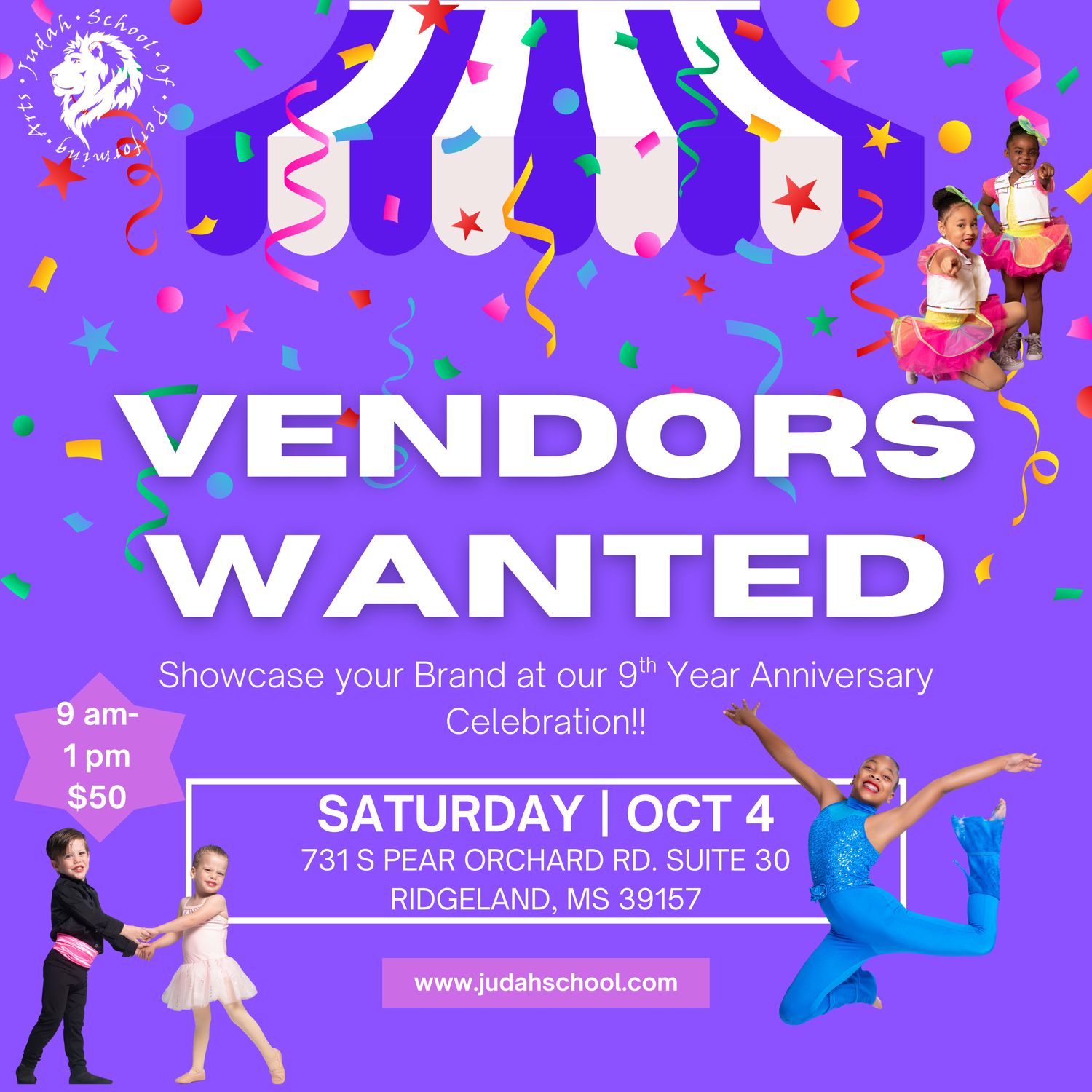 9th Anniversary Celebration Vendor Fee