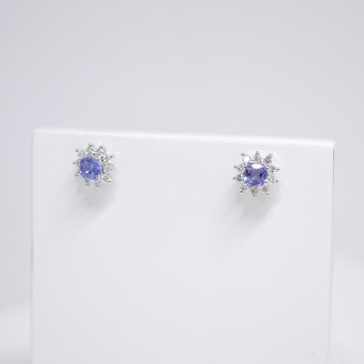 Lilac tanzanite studs