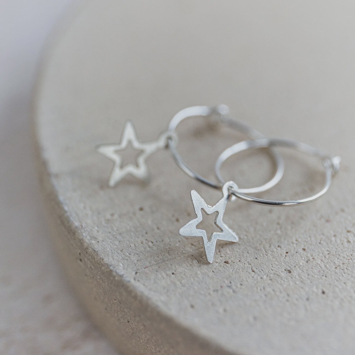 Cut-out star hoops