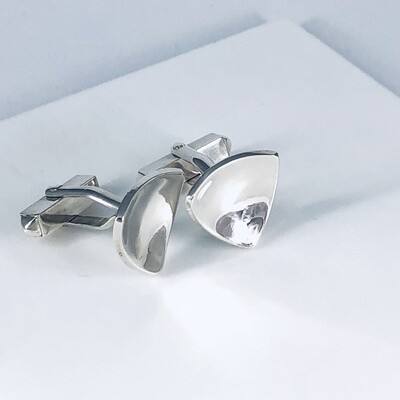 Trillion dished cufflinks - polished