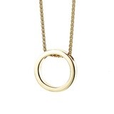 Halo pendant in gold - single, Colour gold: Small yellow/ yellow chain