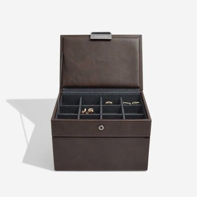 Brown mini watch & cufflink box