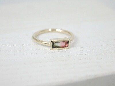 Watermelon tourmaline 'Marnie' ring