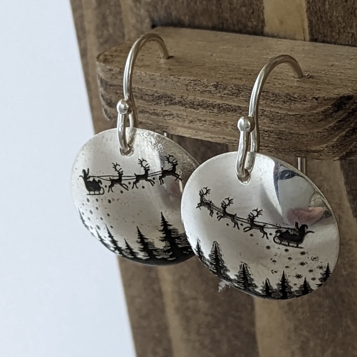 Christmas sleigh earrings