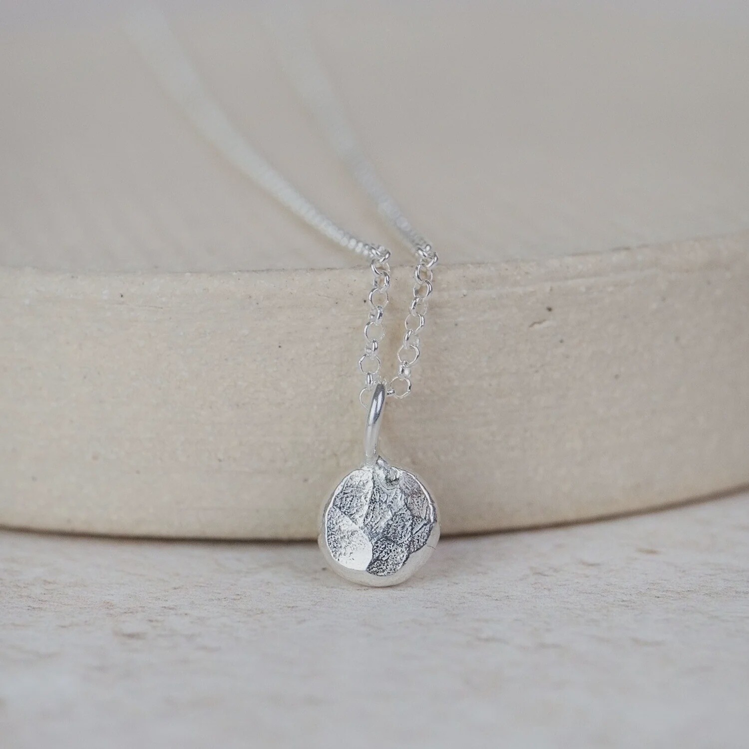 Sterling silver nugget pendant