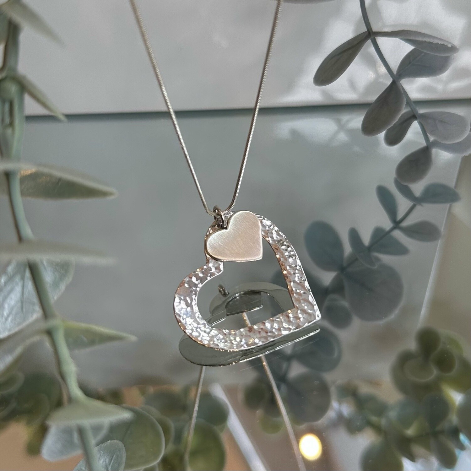 Heart & heart pendant