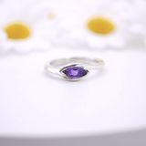 Marquise ring in silver, Stone: Amethyst