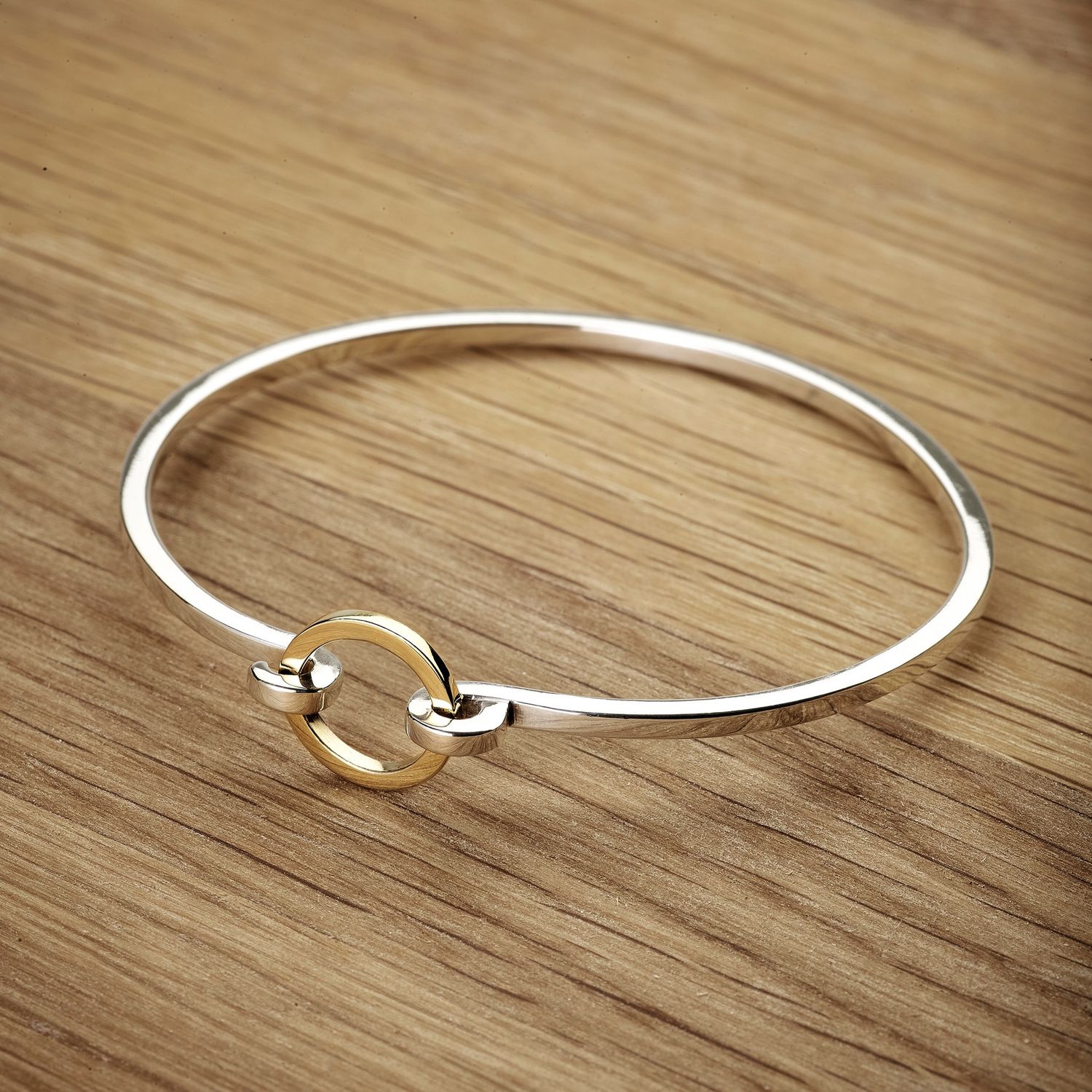 Halo bangle in gold &amp; silver mix
