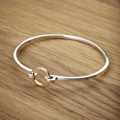 Halo bangle in gold &amp; silver mix