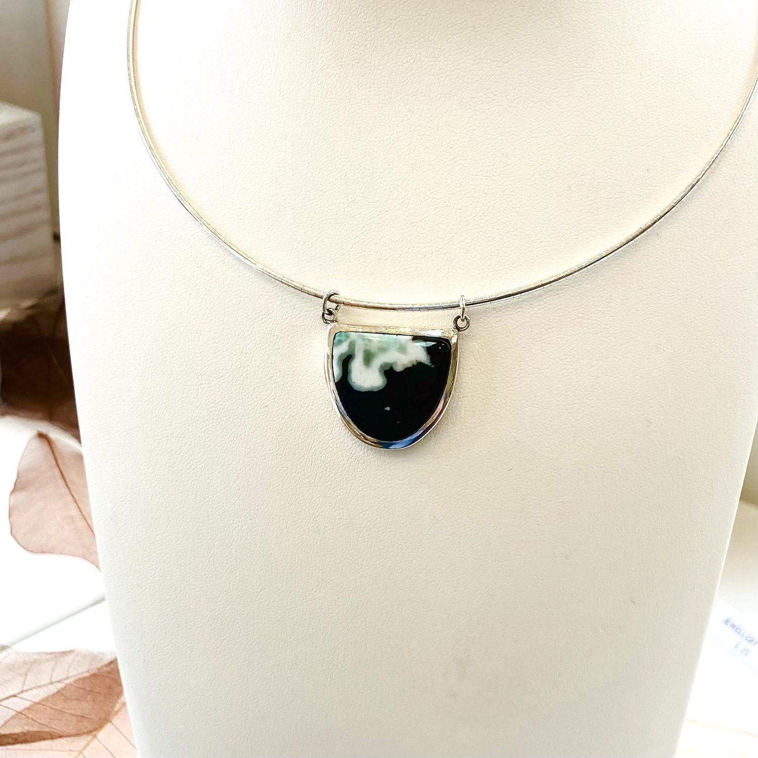 Quartz pendant on omega chain