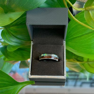 Abalone and wood ring