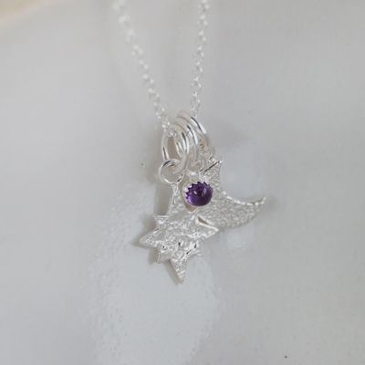 Star &amp; moon gemstone cluster pendant