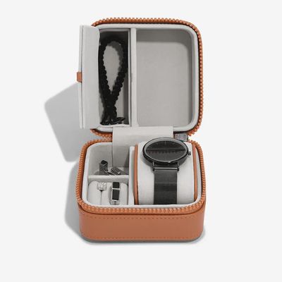 Canvas watch and jewellery box