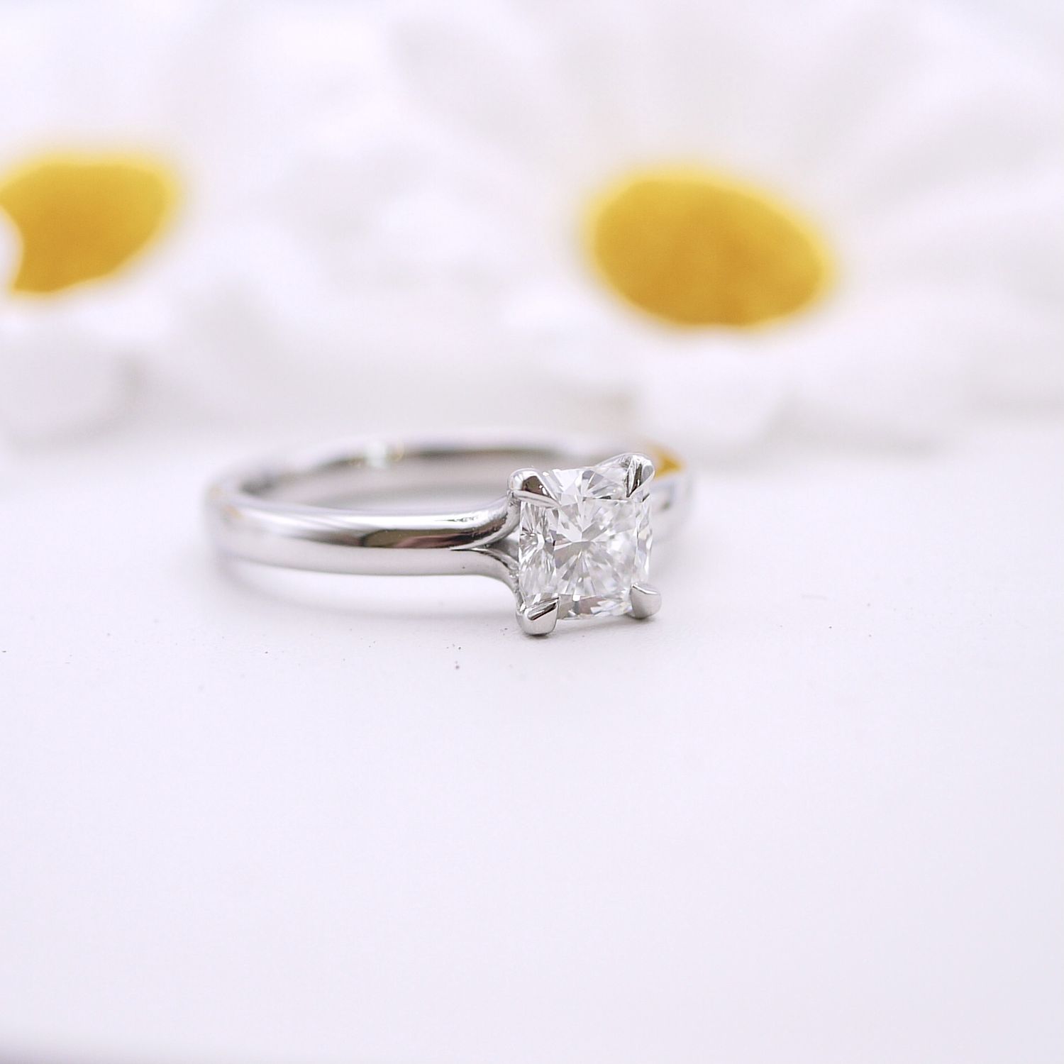 Cushion-cut lab diamond &#39;Elysian&#39; ring