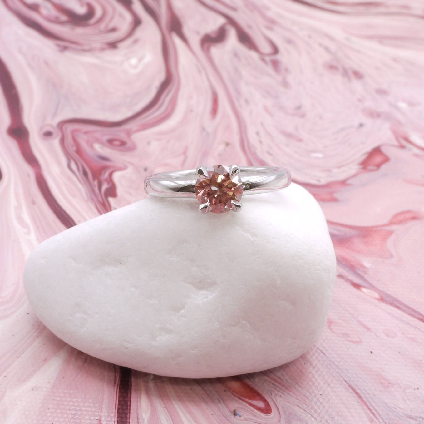 Pink lab diamond &#39;Elysian&#39; ring