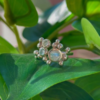 Nebula ring with three stones
