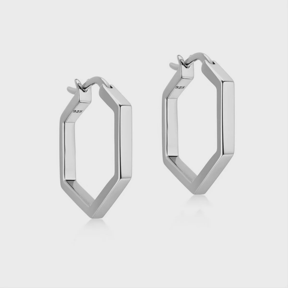 Hexagon huggie hoop earrings