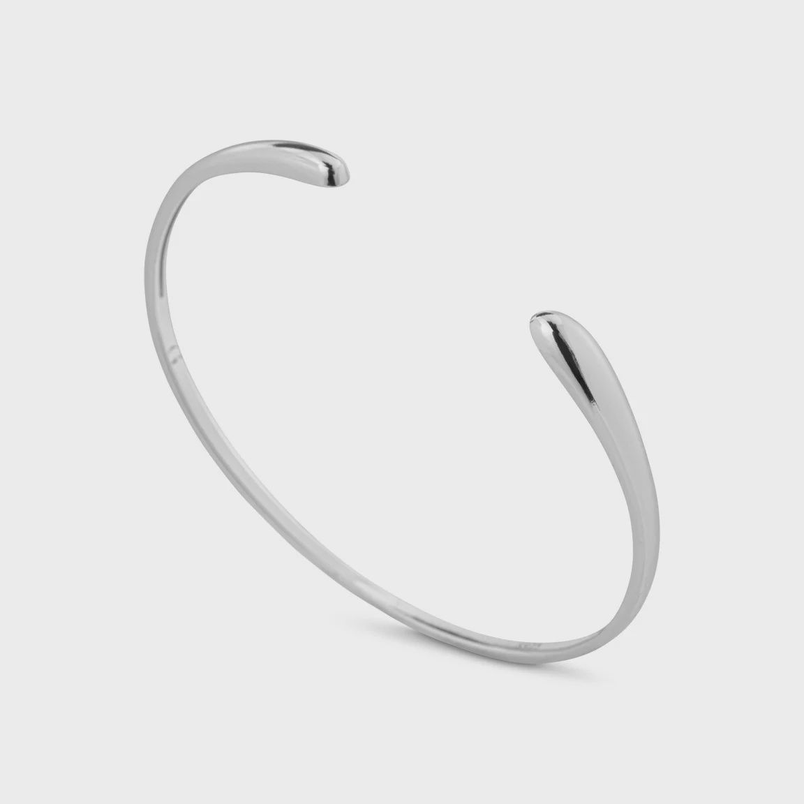 Water Drop Bangle, Metal: Silver