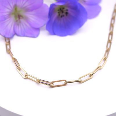 Paperclip necklace in gold &amp; silver mix