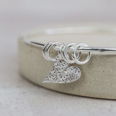 Tilted heart bangle