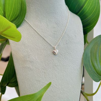 Puffed silver heart pendant