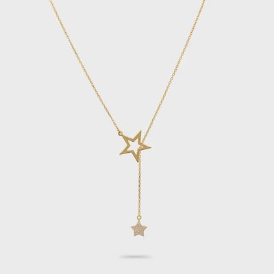 Double Star Lariat Necklace