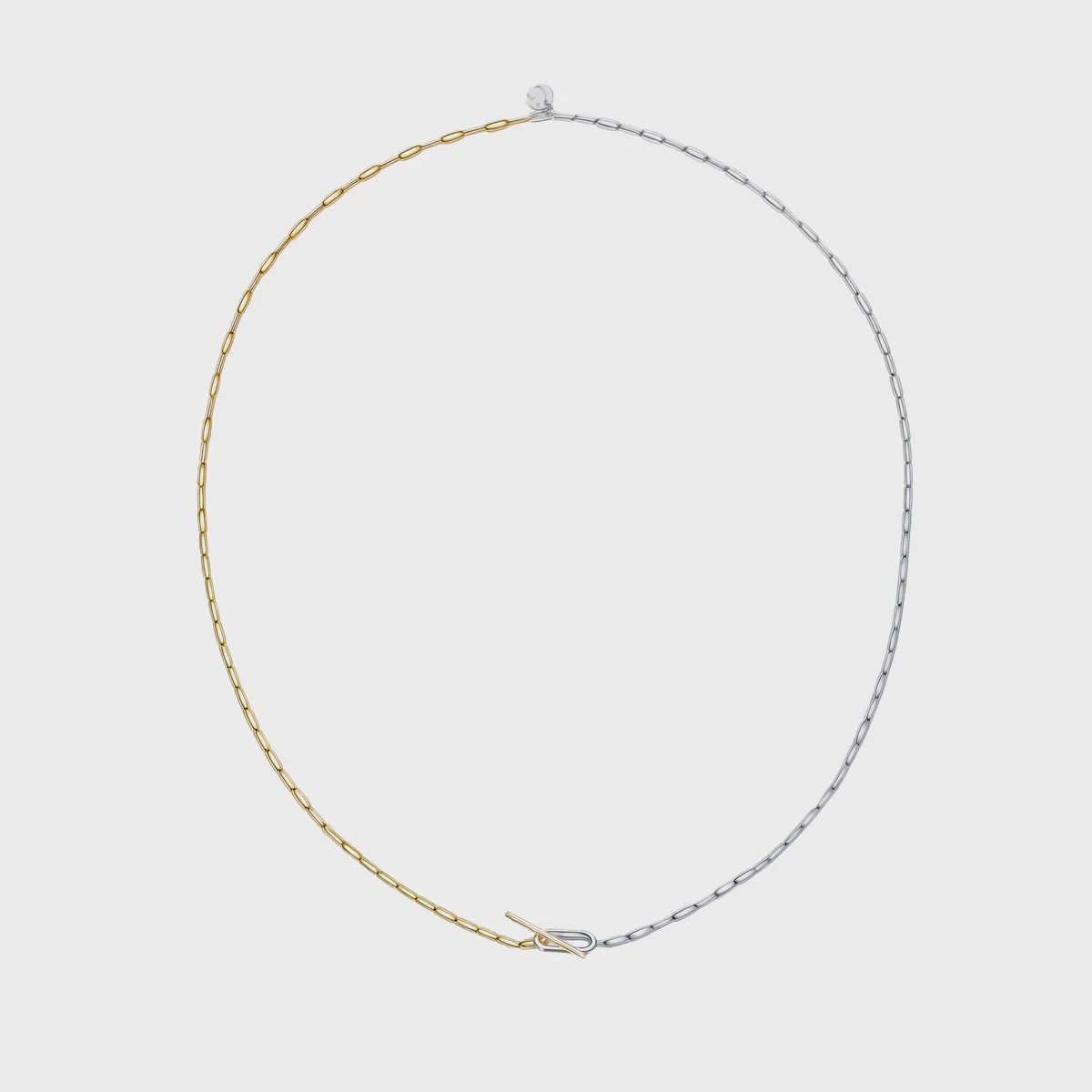 Two Tone Paperclip Toggle Necklace