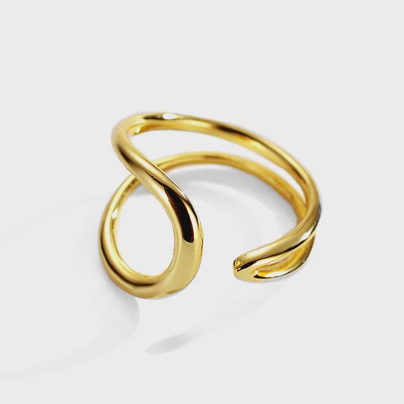 Cascade open ring, Metal: 18ct gold plated sterling silver