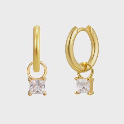 Huggie hoops charm earrings