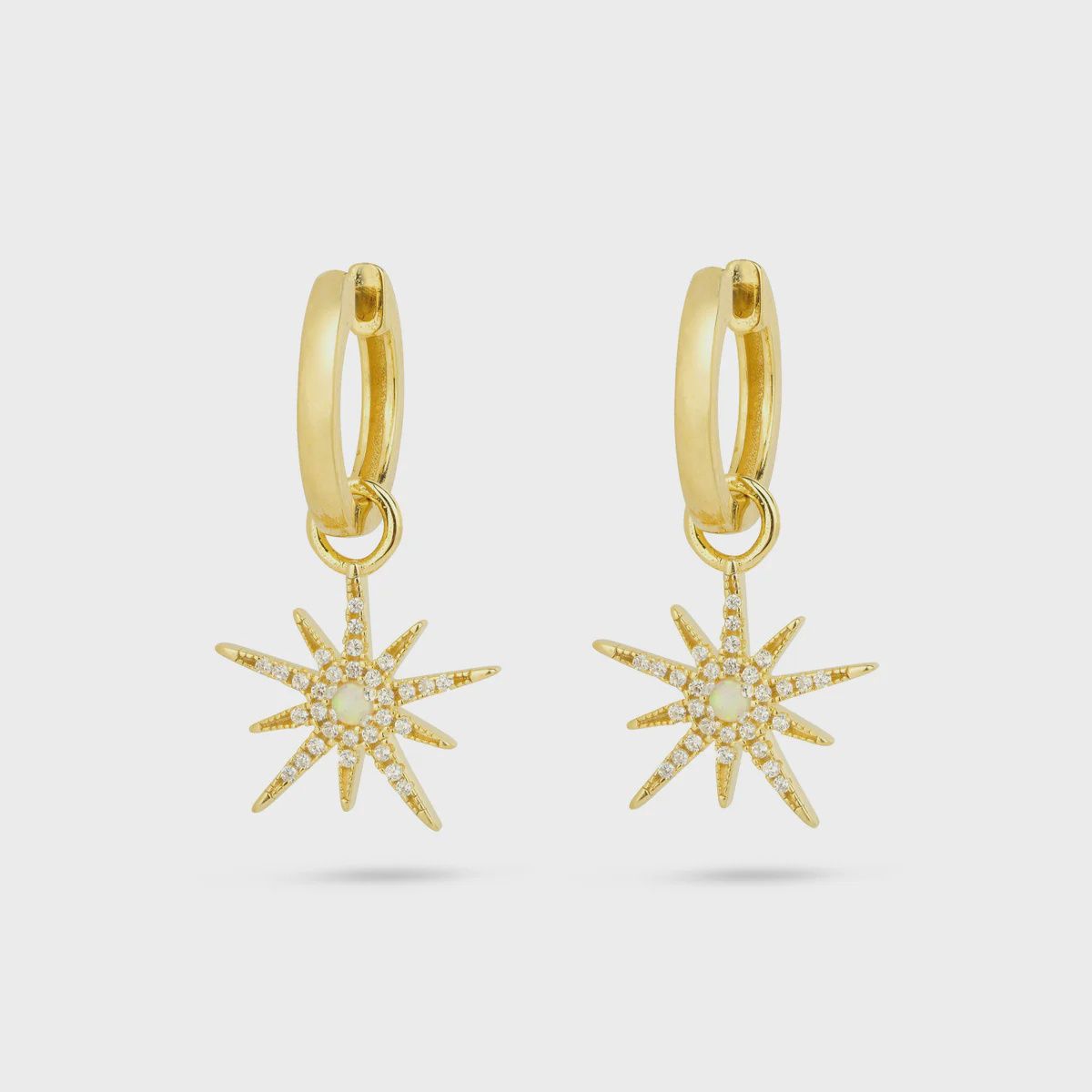 North star huggie hoops, Metal: 18ct gold plated sterling silver