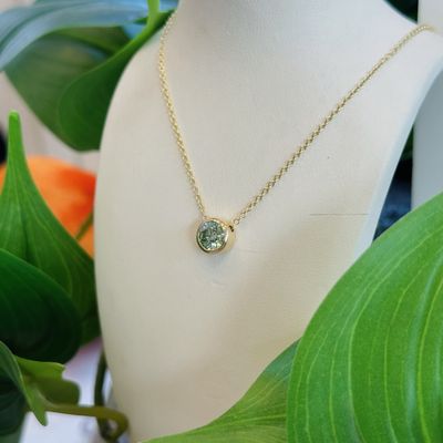Green lab diamond floating pendant
