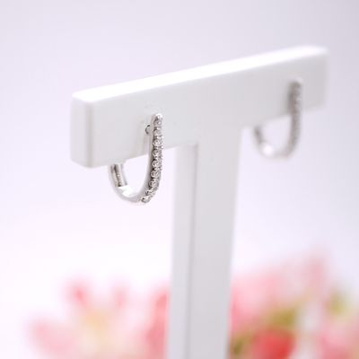 Diamond white gold hoops