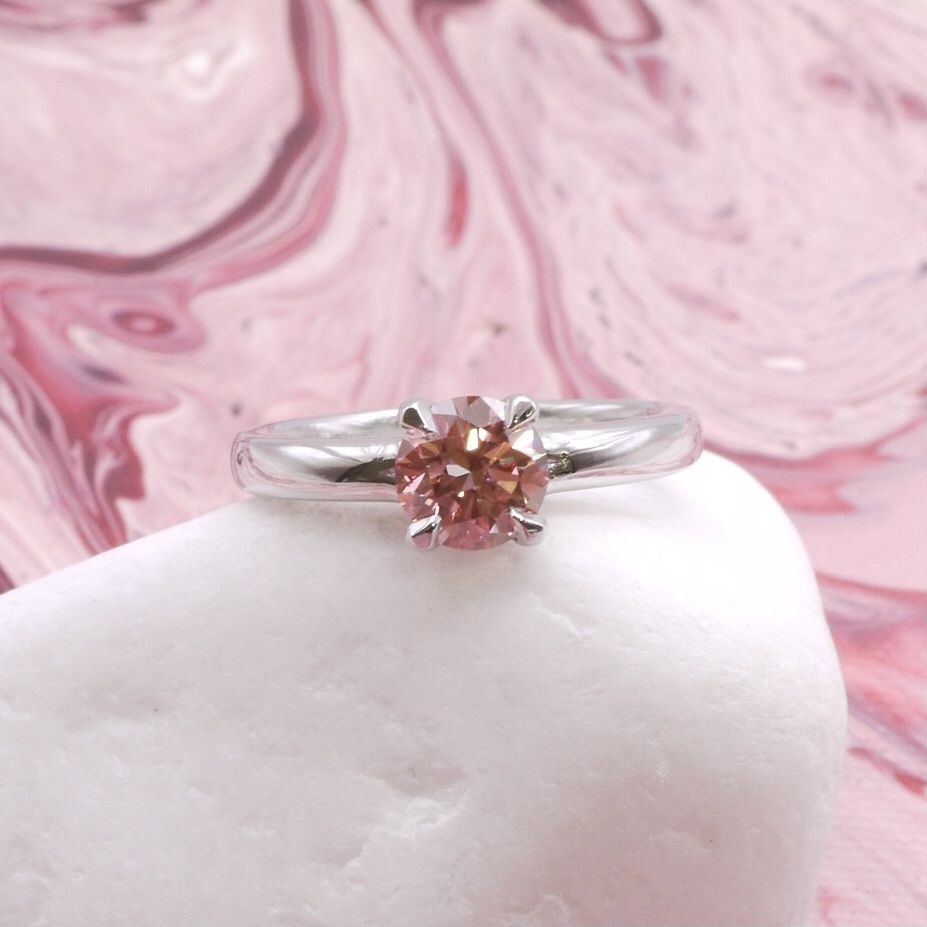 Pink lab diamond 'Elysian' ring