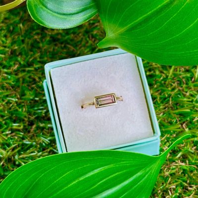 Watermelon tourmaline 'Marnie' ring