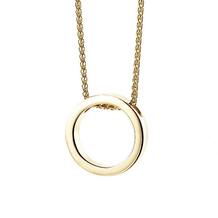 Halo pendant in gold - single, Colour gold: Small yellow/ yellow chain