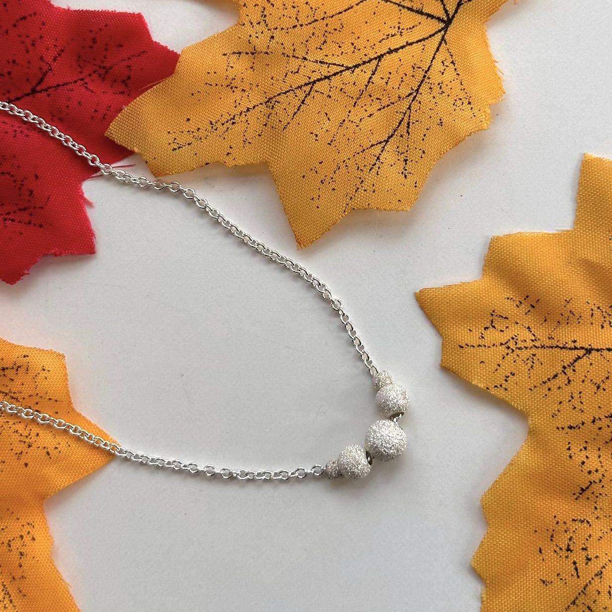 Ball necklace, Finish: Frosted