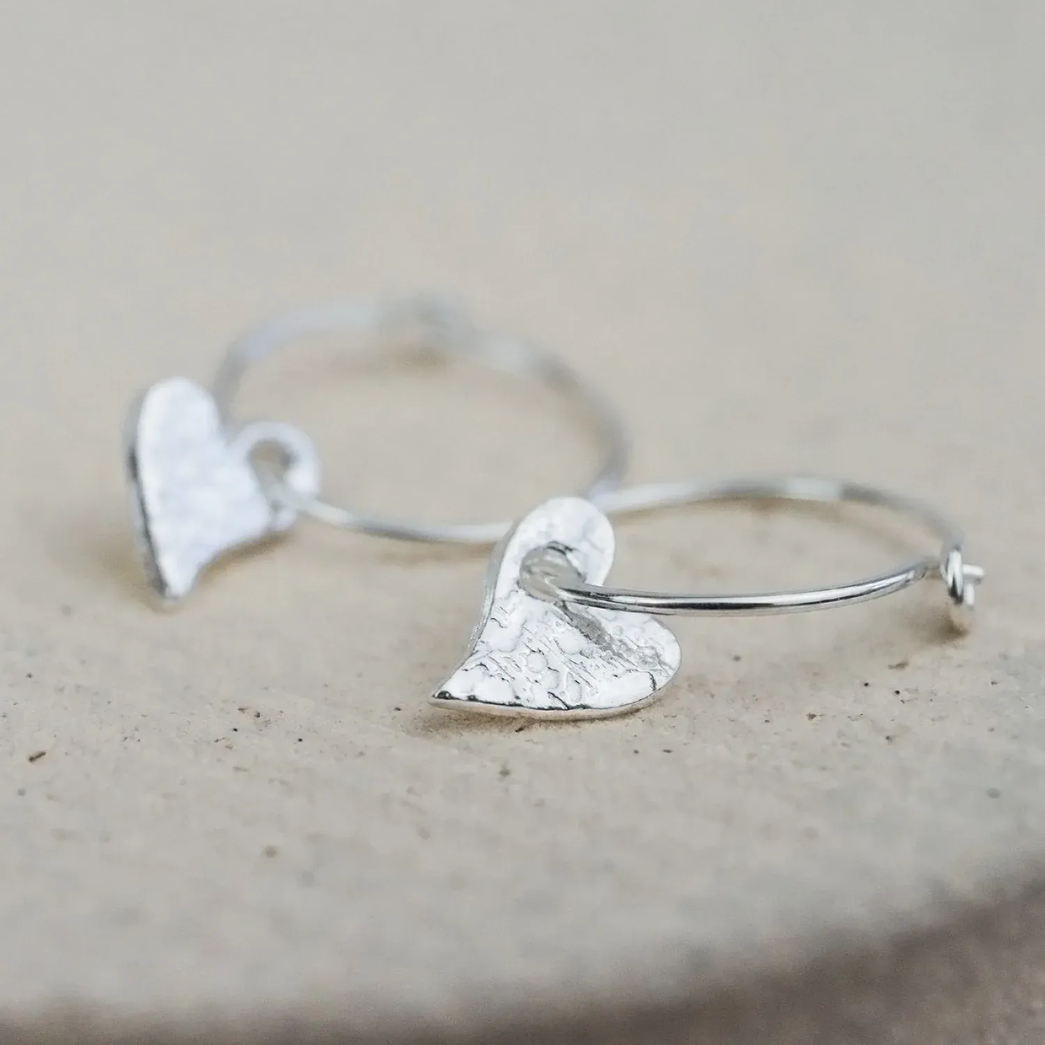 Tilted heart hoops