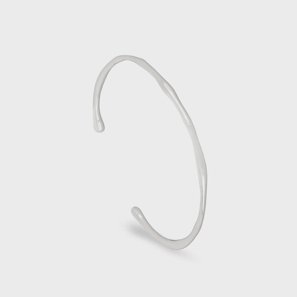 Bamboo cuff bangle, Metal: Silver