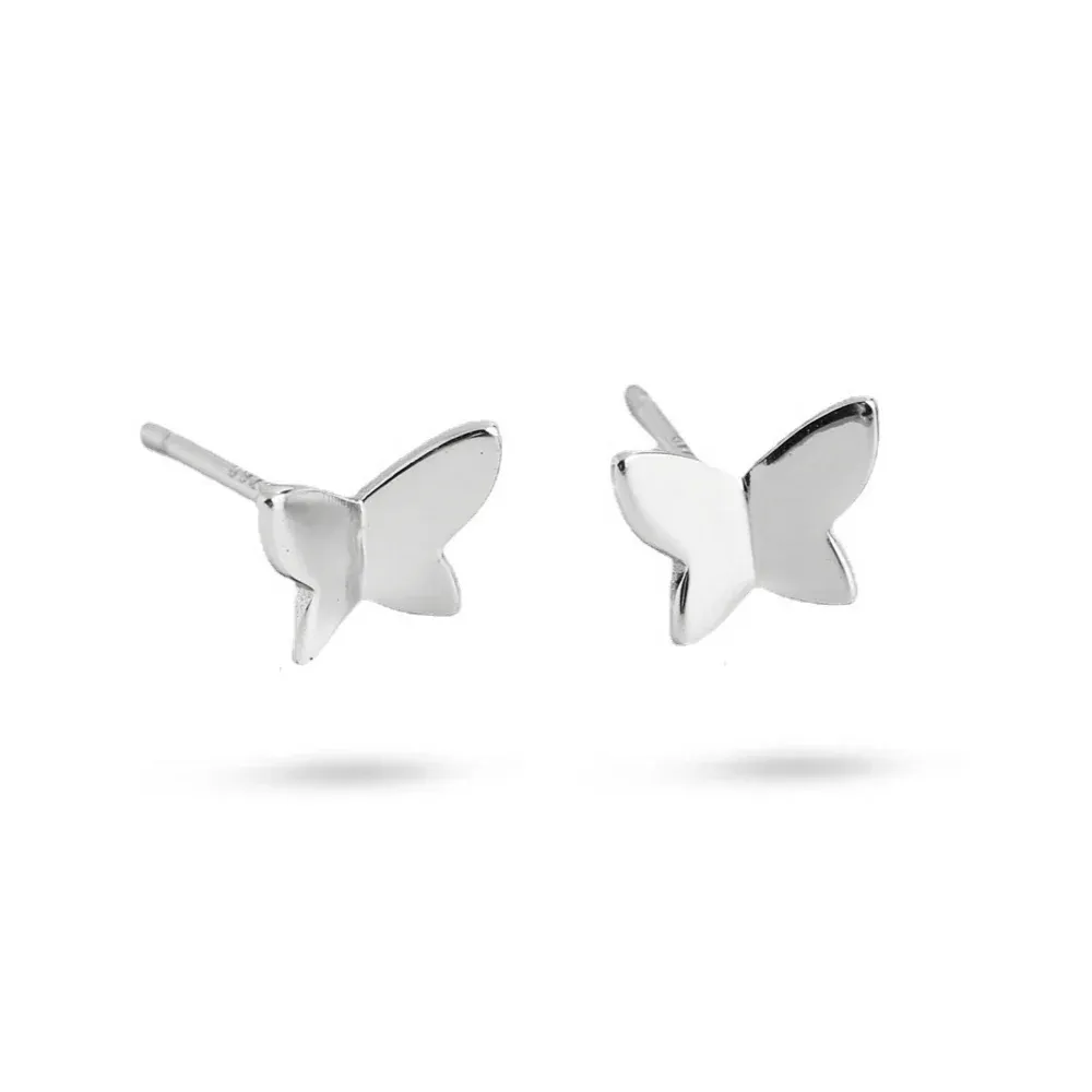 Butterfly stud earrings, Metal: Silver