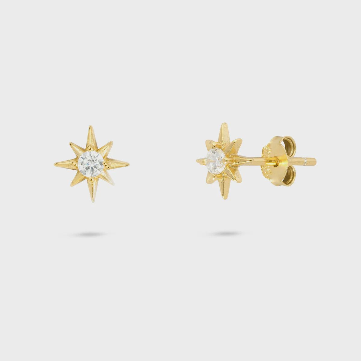Little starburst stud earrings, Metal: 18ct gold plated sterling silver