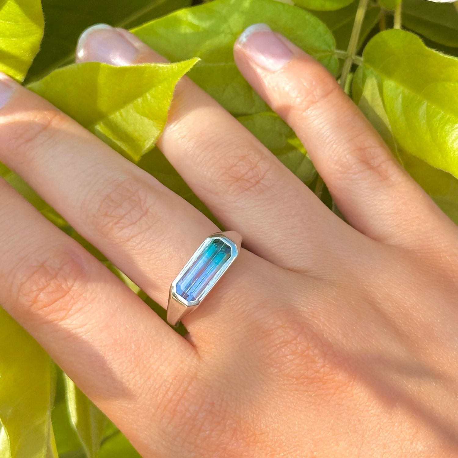 Watermelon  tourmaline marnie ring