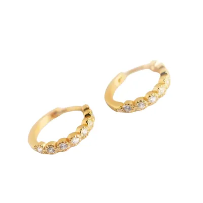 Crystal huggie hoop earrings