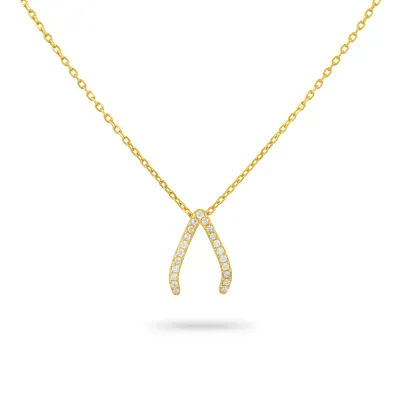 Sparkling wishbone necklace