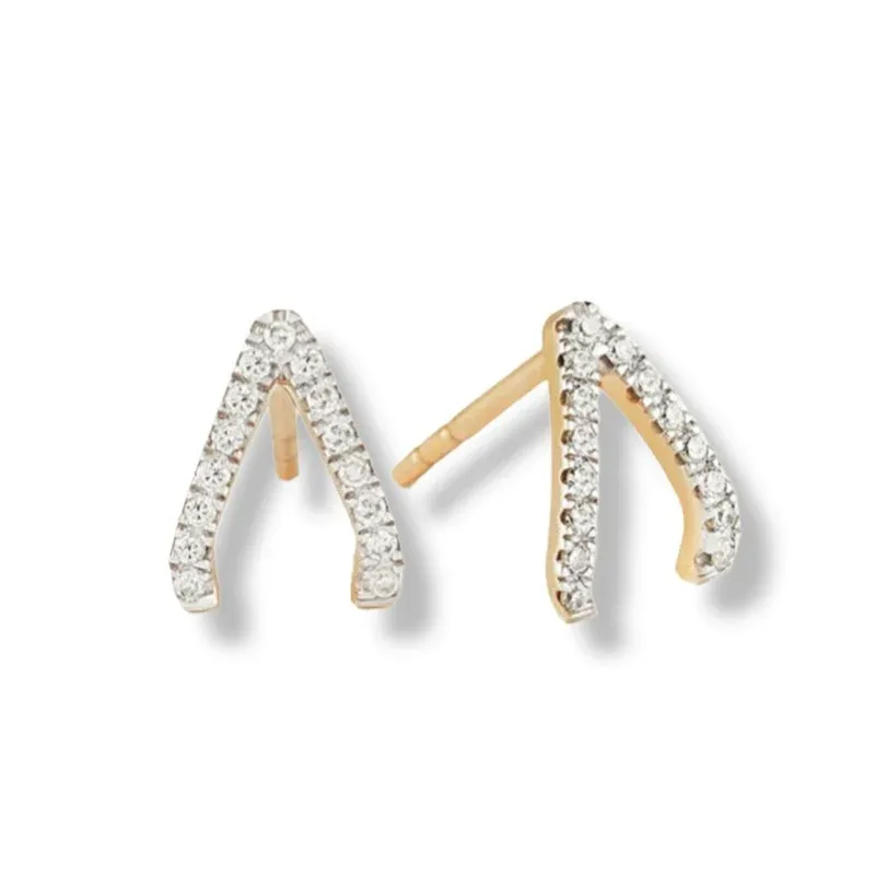 Sparkling wishbone earrings