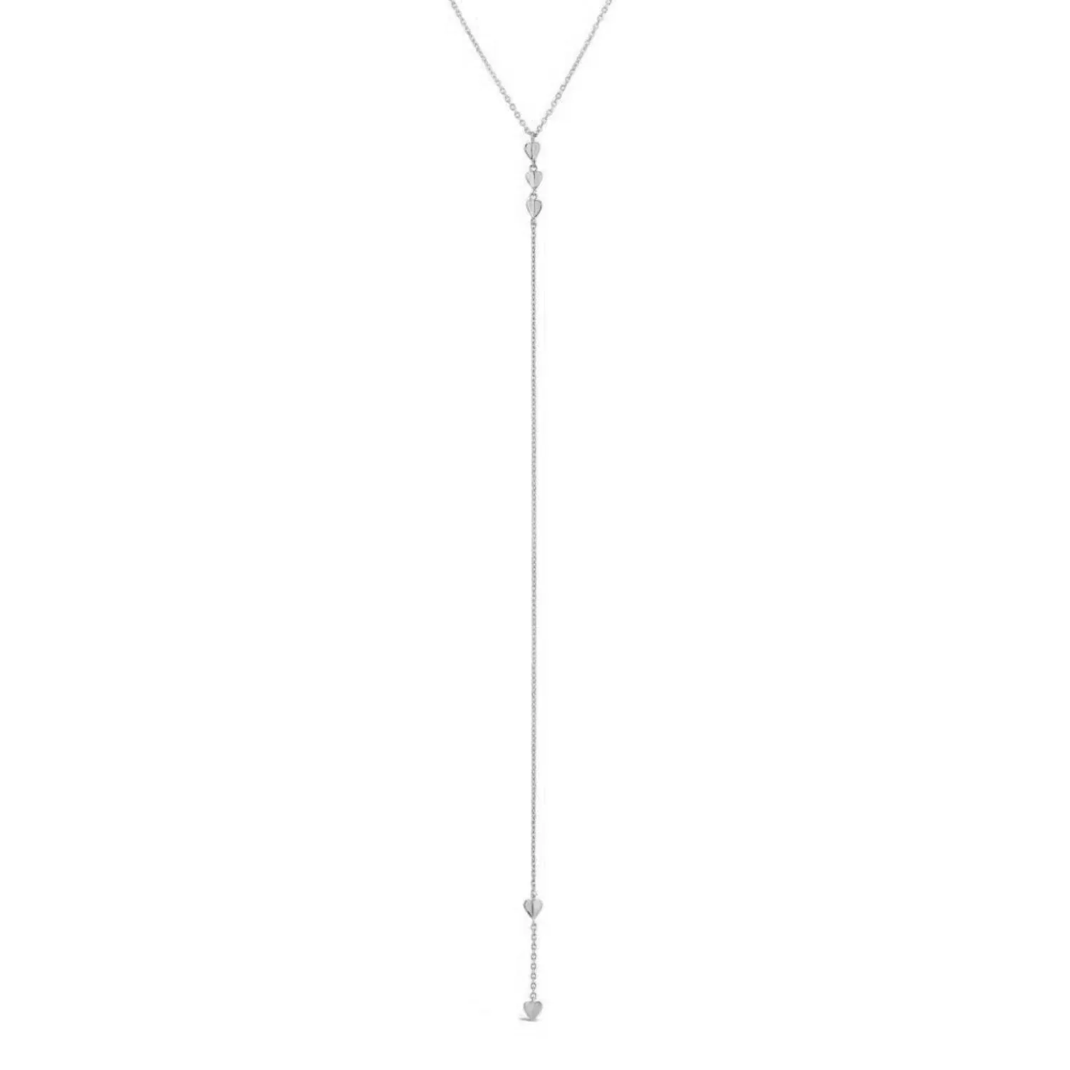 Little hearts lariat necklace, Material: Rhodium plated silver