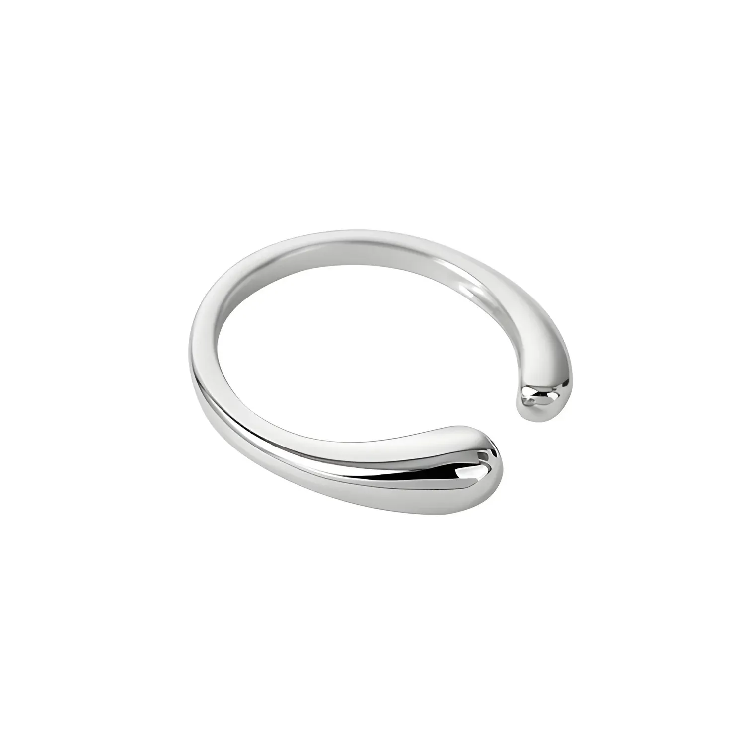 Open drop ring, Material: Rhodium plated silver