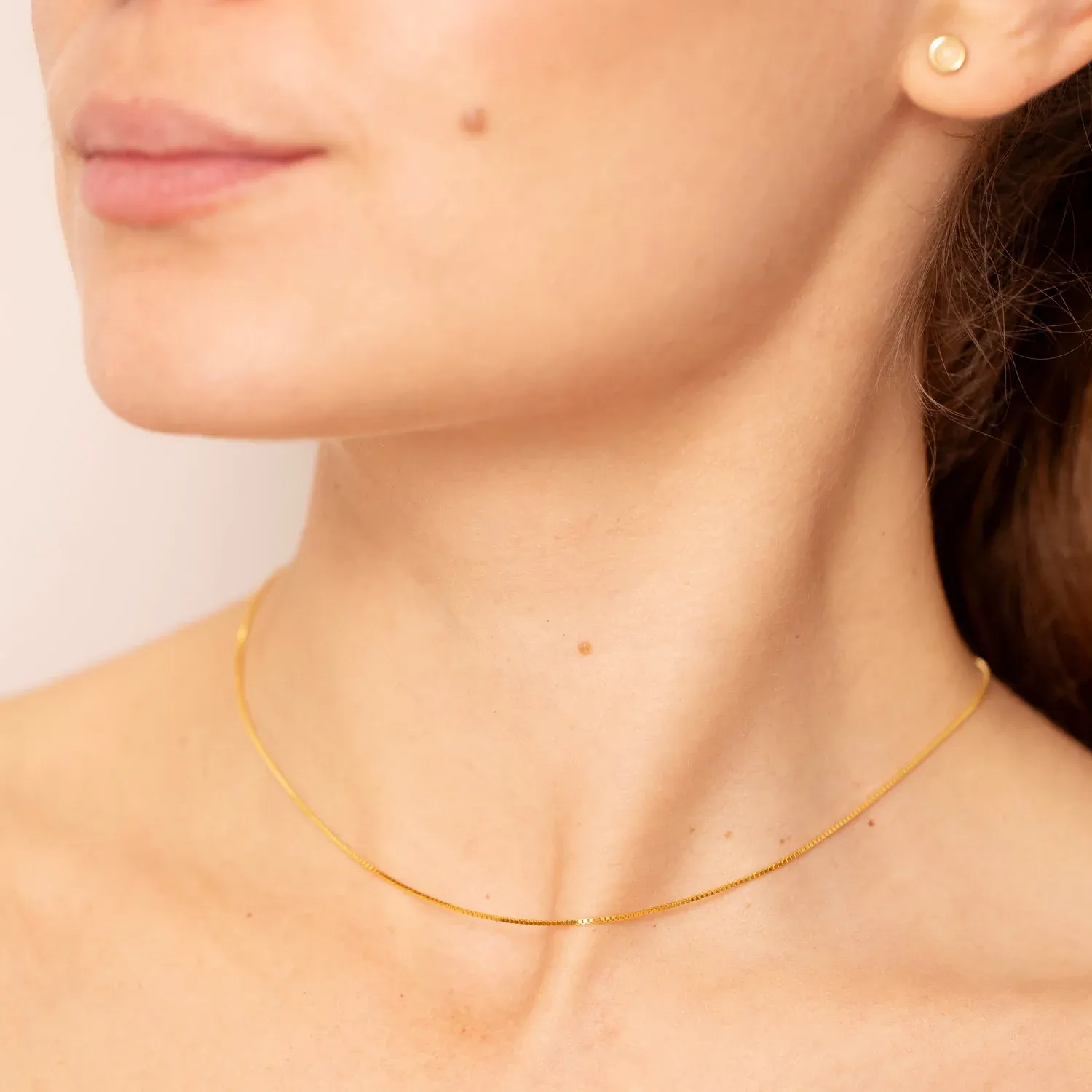 Mini box chain necklace