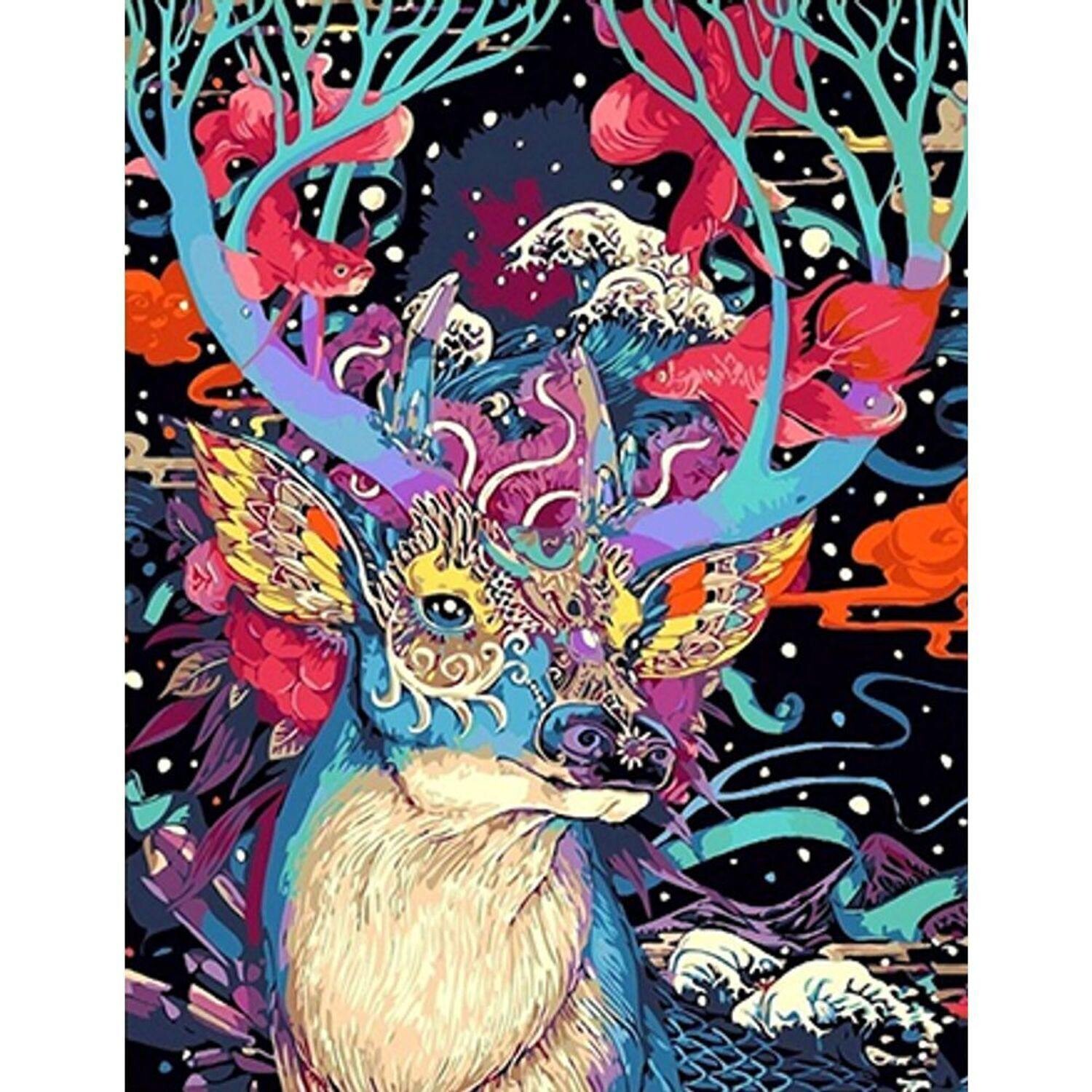 Abstract Colorful Deer - Paint by Numbers kit