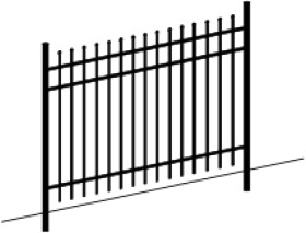 48" x 6' Flat Top / Picket Bottom / 3-Rail — Punched